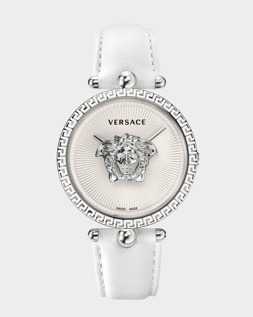 39mm Palazzo Empire Watch, White/Silver